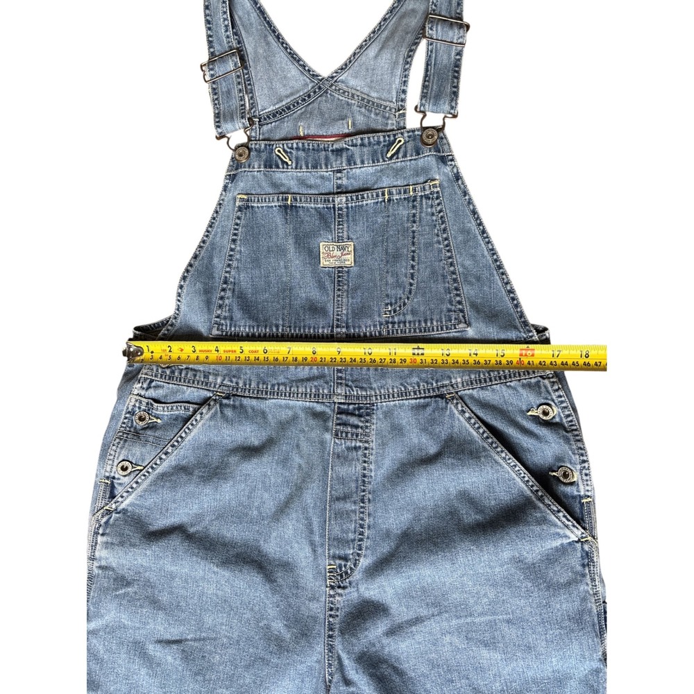 Vintage 90s Y2K Old Navy Denim Overalls Shortalls Medium - Picture 8 of 11